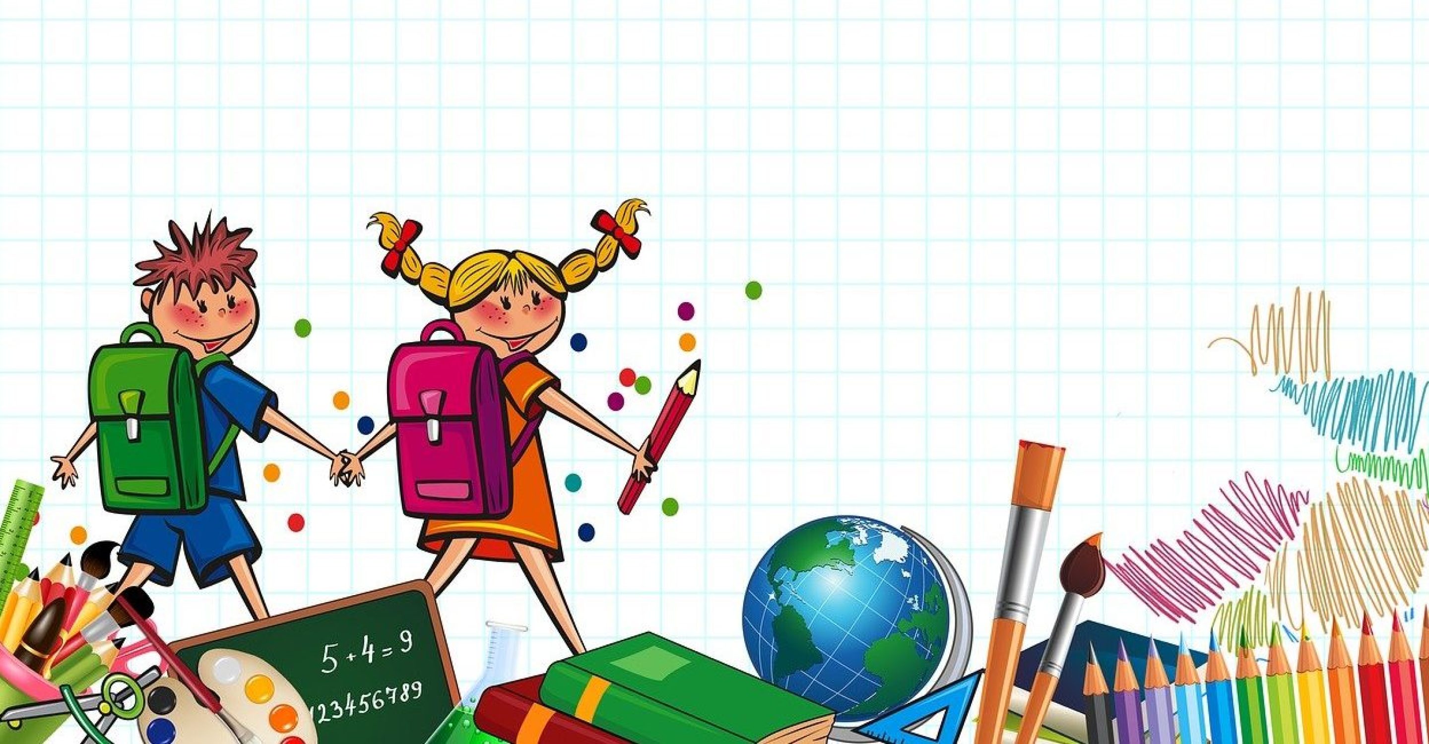 Experiential learning in school - children walking across multiple learning devices